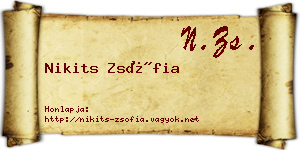 Nikits Zsófia névjegykártya